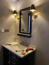 Vintage Wandlamp  E27 Zwart/Wit Voor Slaapkamer & Woonkamer