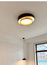 Menvix Nordic LED Plafondlamp – Walnoothout Design Slaapkamer & Woonkamer