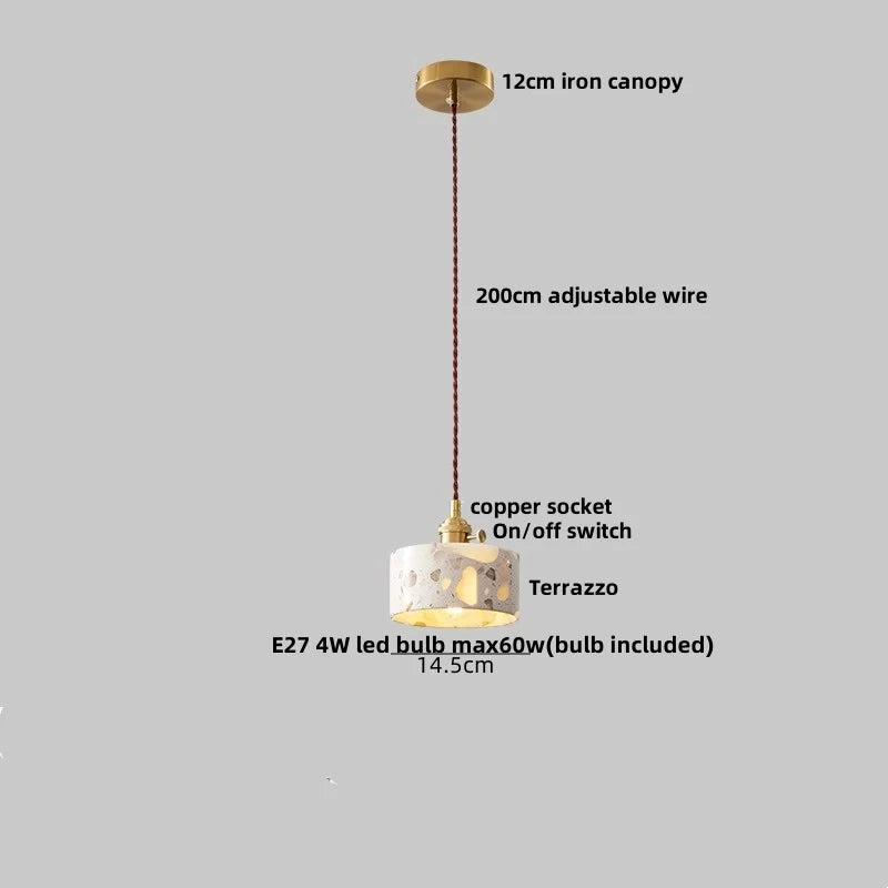 TerraLume LED Hanglamp – Moderne Terrazzo & Koper Designlamp