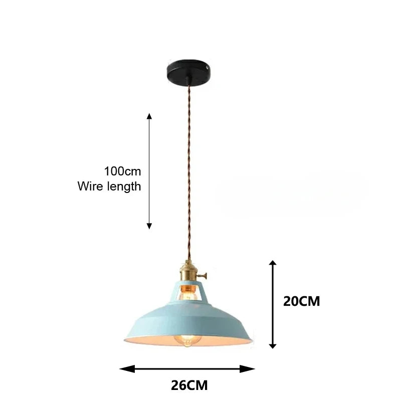 Retro Industrieel Hanglamp E27 Kleurig Voor Keuken, Restaurant & Woonkamer