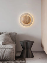 Travertin Wandlamp – Wabi-Sabi LED Natuursteen Bedlamp
