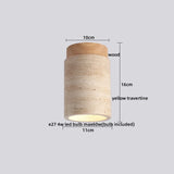 Nordic Plafondlamp LED Travertin & Hout – Modern Ellips Design