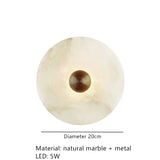 Ronde Marmeren Wandlamp – Nordic Minimalistisch LED Bedlamp