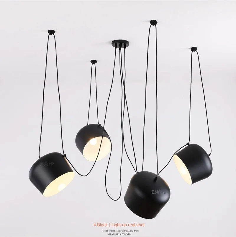 Nordic Hanglamp Drum E27 Aluminium Zwart