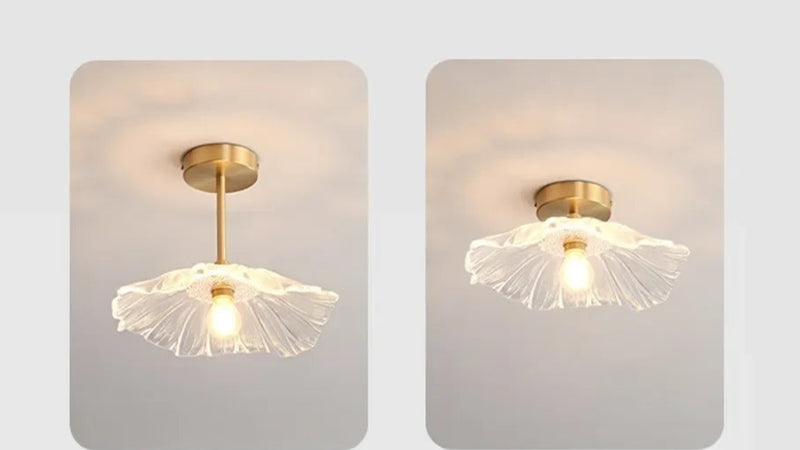 Moderne Plafondlamp Glas Bloem Goud E27 Voor Slaapkamer, Keuken & Hal