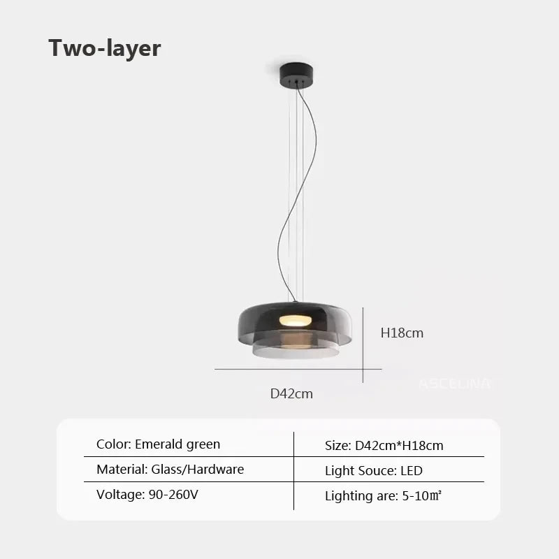 Nordic LED Hanglamp van Glas – Kleurrijke Moderne Plafondlamp