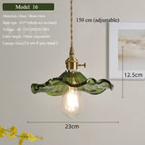 Groene Glazen Hanglamp – Vintage Moderne Plafondlamp E27