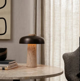 Nordic Paddenstoel Vloerlamp Travertijn Steen – Wabi Sabi Design