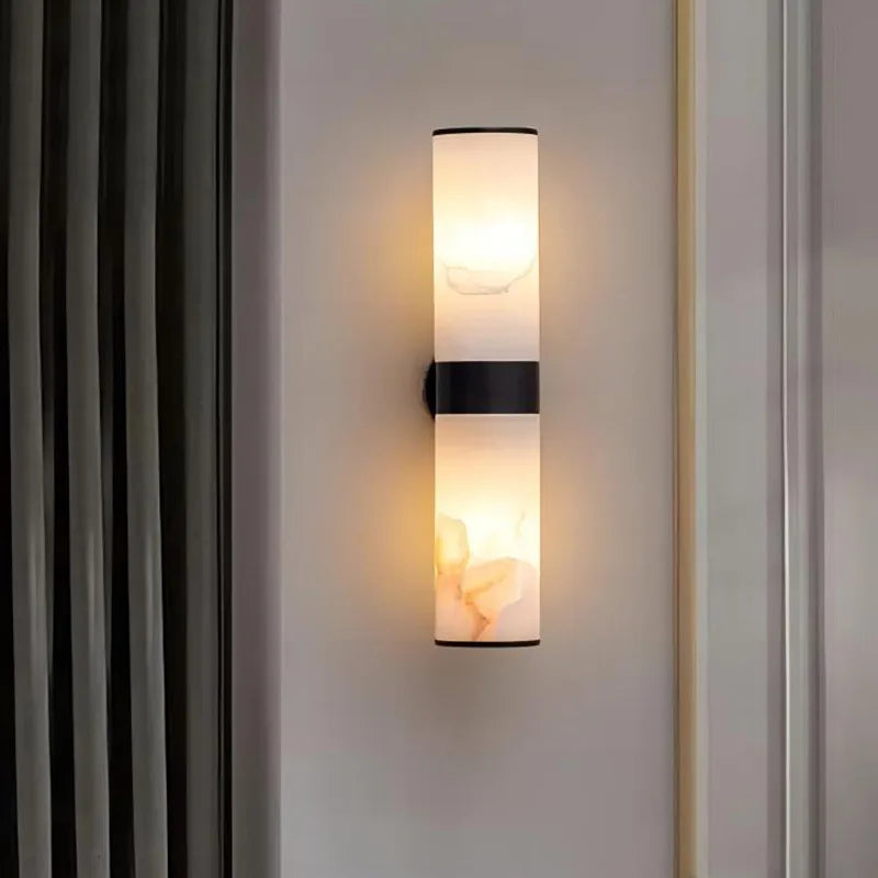 Albast Marmeren Wandlamp – Luxe Messing LED Sconce Modern