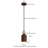 Nordic Houten Steen LED Hanglamp – Zwart/Geel – Modern Design