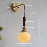 Nordic LED Wandlamp Keramiek & Koper met Walnoot Handvat