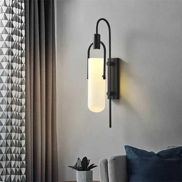 Moderne LED Wandlamp – Glas & Metaal Slaapkamer/Woonkamer Goud/Zwart