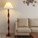 Chinese Walnootkleur Vloerlamp Hout – Moderne LED Lamp voor Woonkamer