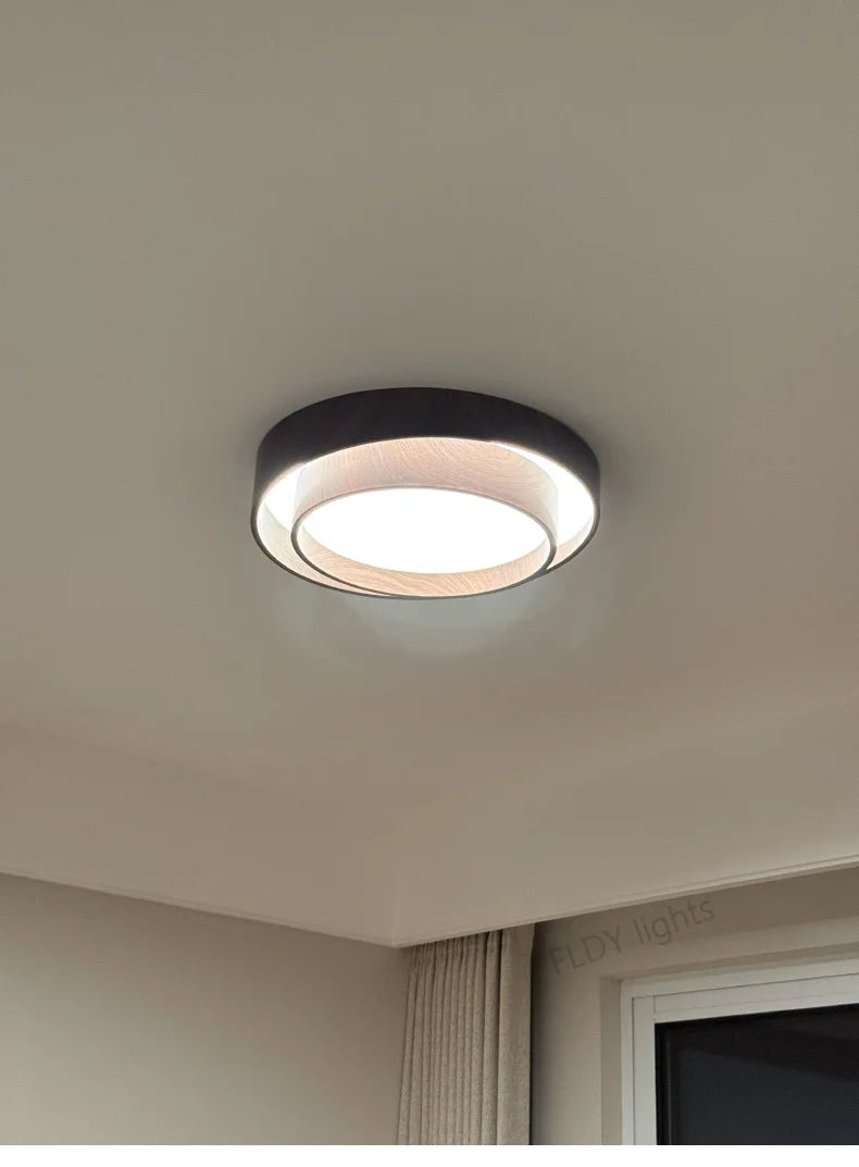 Menvix Nordic LED Plafondlamp – Walnoothout Design Slaapkamer & Woonkamer