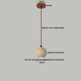Travertin LED Hanglamp – Japanse Stijl Steen Pendant Light
