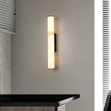 Marmeren Wandlamp – Luxe Messing LED Cilinder 30–60cm
