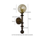 LED Wandlamp Glas & Hout – Vintage Bedlamp voor Woonkamer