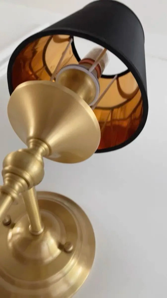 Vintage Wandlamp  E27 Zwart/Wit Voor Slaapkamer & Woonkamer