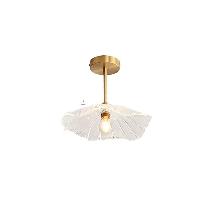 Moderne Plafondlamp Glas Bloem Goud E27 Voor Slaapkamer, Keuken & Hal