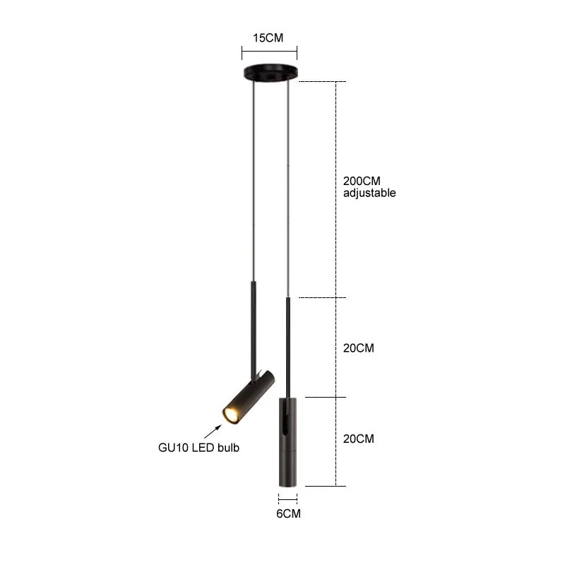 Moderne LED Hanglamp Aluminium Zwart Goud 2-Lichts Voor Woonkamer