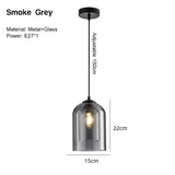 Retro E27 Hanglamp – Glazen Plafondlamp voor Keuken, Slaapkamer & Hal