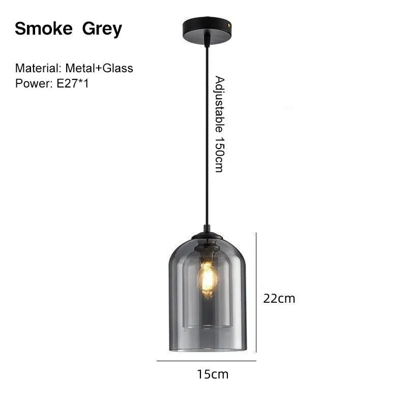 Retro E27 Hanglamp – Glazen Plafondlamp voor Keuken, Slaapkamer & Hal