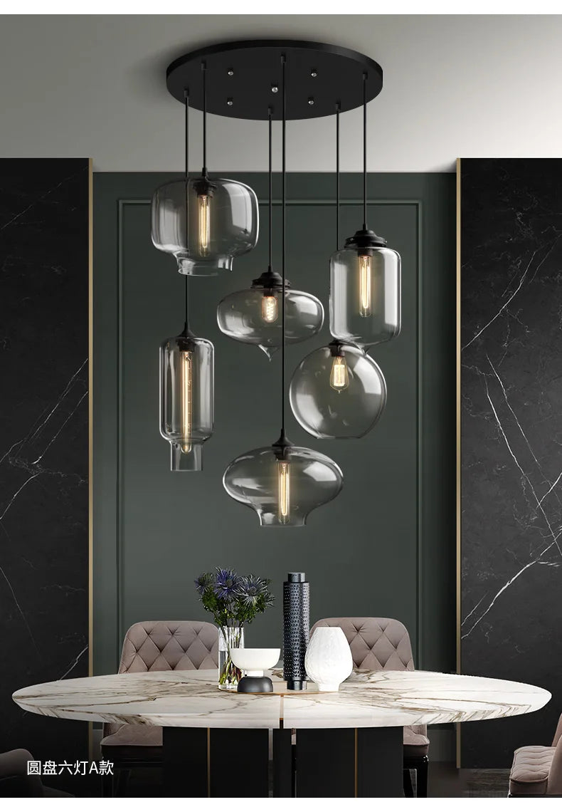 Caren Nordic Hanglamp – Handgemaakt Glas LED Filament Pendant Light