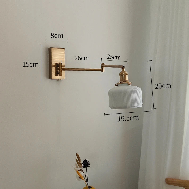 Nordic LED Wandlamp Keramiek – Moderne Sconce met Trekschakelaar