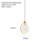 Moderne Marmeren LED Hanglamp – Luxe Slaapkamer & Woonkamer Lamp