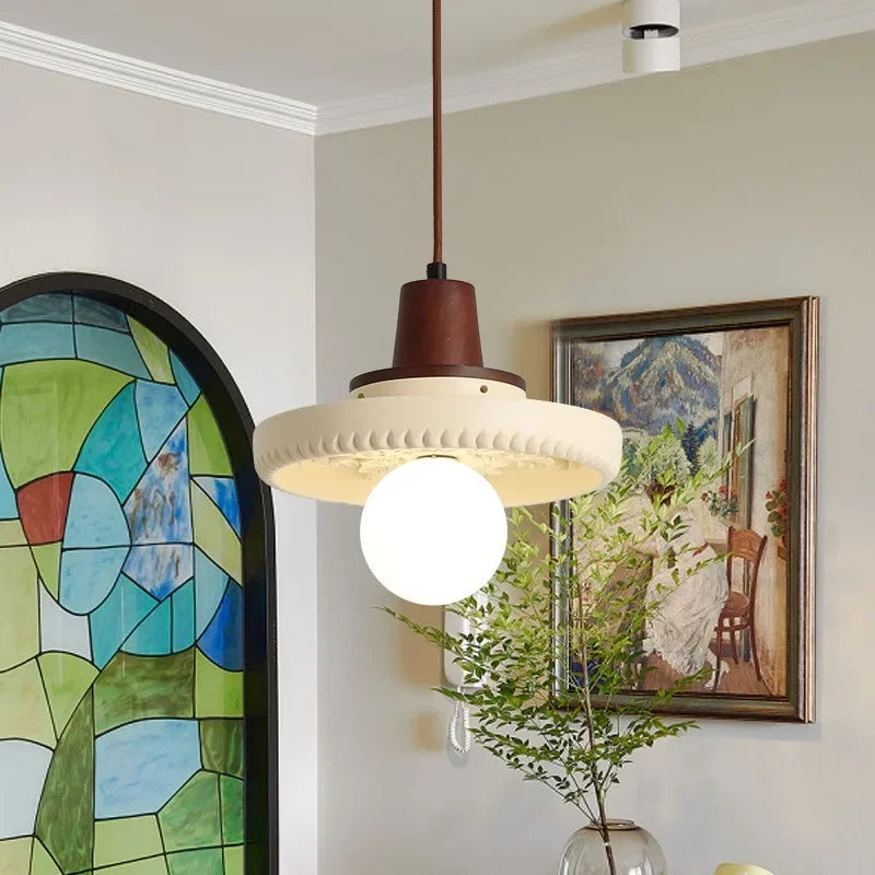 Antieke Hanglamp Resin – Retro Bloemen Design, E27, Franse Stijl