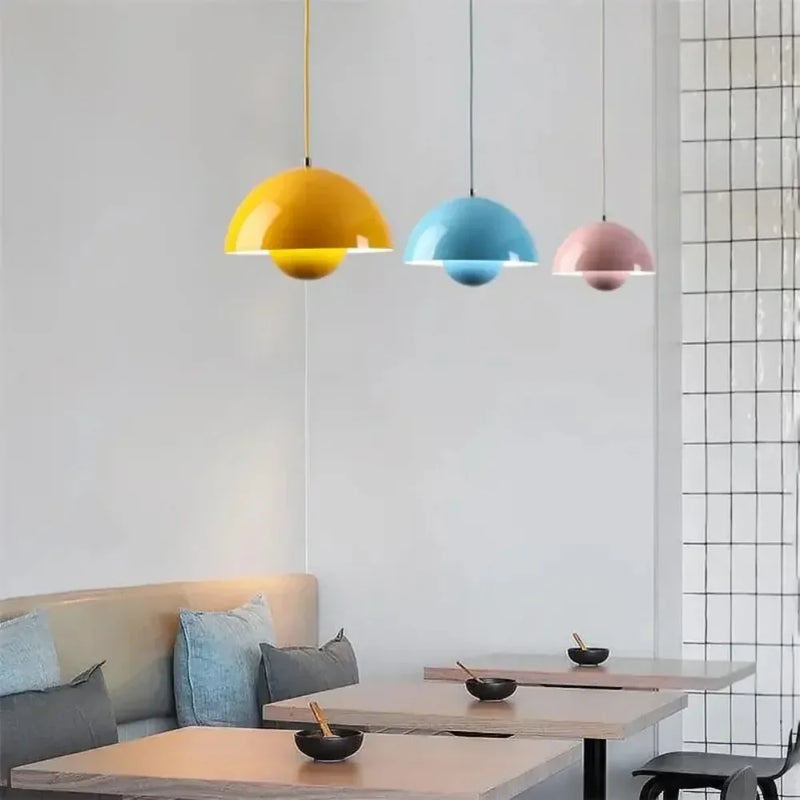 Moderne Nordic Bloemknop Hanglamp – Metaal, LED, E27, Meerdere Kleuren