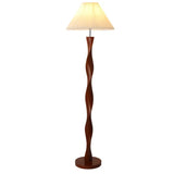 Chinese Walnootkleur Vloerlamp Hout – Moderne LED Lamp voor Woonkamer