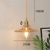 Messing Glas Hanglamp Nordic Vintage E27 Voor Slaapkamer & Café
