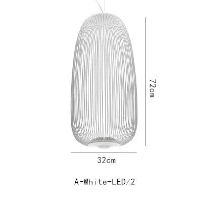 Moderne Italiaanse Spokes Hanglamp LED Metaal Kooi Design – Zwart