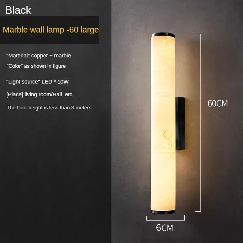 Luxe Marmeren Wandlamp – Minimalistisch Messing LED