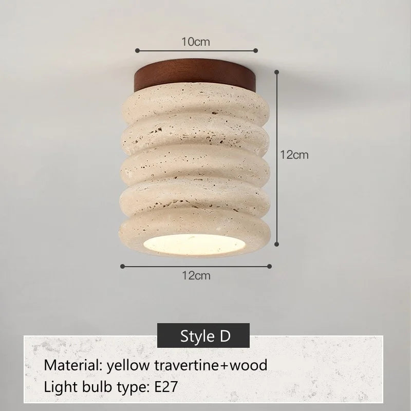 Wabi Sabi Travertin Plafondlamp