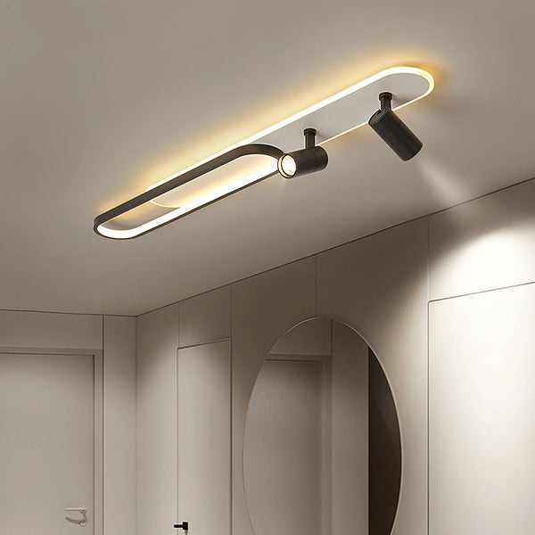 Moderne LED Plafondlamp met Spot – Zwart/Wit/Goud Dimbaar