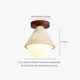 Wabi-Sabi Plafondlamp – Travertin Steen LED Ø12cm/Ø15cm