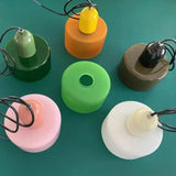 Vintage Kleine Hanglamp Glas-in-Lood – Roze/Oranje/Groen/Wit – E27