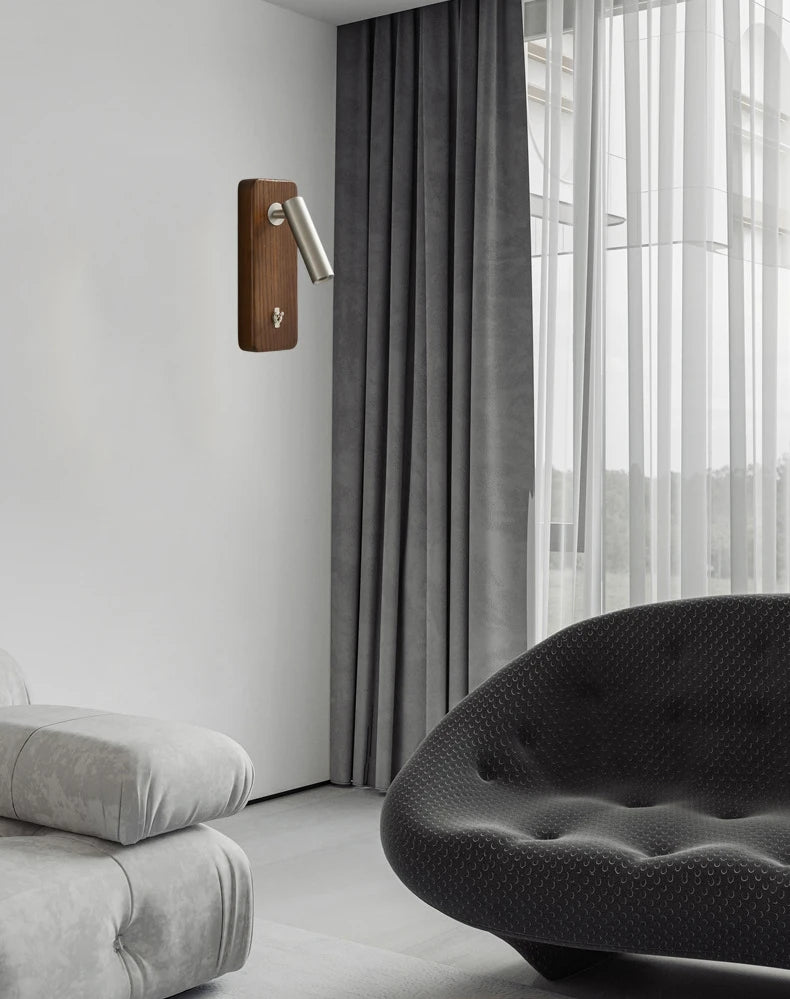 Wandlamp met Schakelaar – Hout & Messing, Goud/Zilver, E27 LED