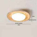 Nordic Plafondlamp LED Travertin & Hout – Modern Ellips Design