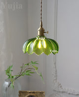 Groene Glazen Hanglamp – Vintage Moderne Plafondlamp E27