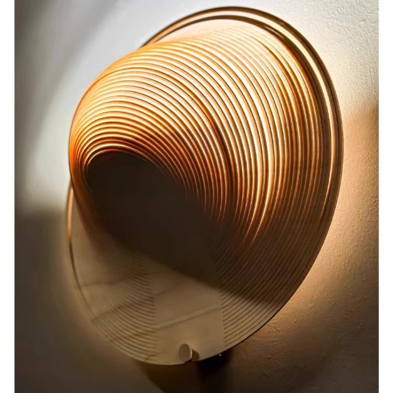 Japanse Wabi-Sabi Wandlamp – Houten Designer Slaapkamerlamp