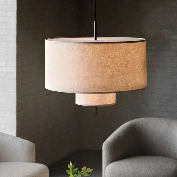 Wabi-Sabi stoffen LED hanglamp – Japanse stijl voor woonkamer & eetkamer