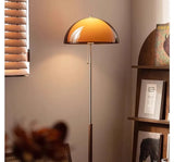Rond Bruin Acryl Hanglamp Met Donker Hout Voor Eetkamer & Slaapkamer