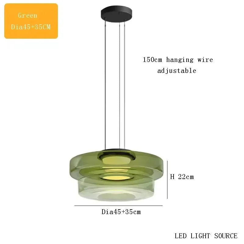 Luxe LED glazen hanglamp – verstelbare moderne kroonluchter