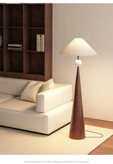 Wabi-Sabi Vloerlamp – Minimalistisch Japans Design met Stoffen Kap