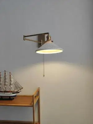 Nordic LED Wandlamp Keramiek – Moderne Sconce met Trekschakelaar