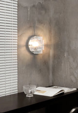 Ijsglas Wandlamp – Chroom Metaal G9 LED Sconce 5–10m²