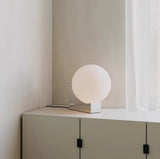Deense Tafellamp LED Glas Bol RVS Basis Voor Slaapkamer